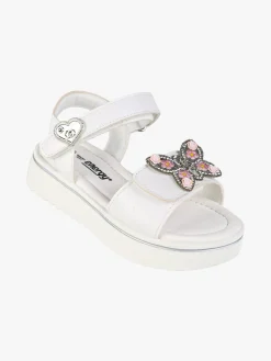 Energy Sandali da bambina gioiello con platform e cintruini a strappo - bianco