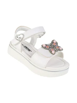 Energy Sandali da bambina gioiello con platform e cintruini a strappo - bianco