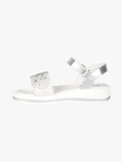 Energy Sandali da ragazza con cinturini a strappo e micro borchie - argento
