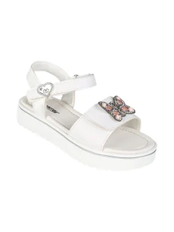 Energy Sandali da ragazza gioiello con platform e cintruini a strappo - bianco
