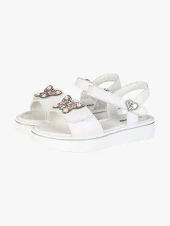 Energy Sandali da ragazza gioiello con platform e cintruini a strappo - bianco