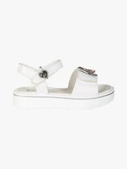 Energy Sandali da ragazza gioiello con platform e cintruini a strappo - bianco