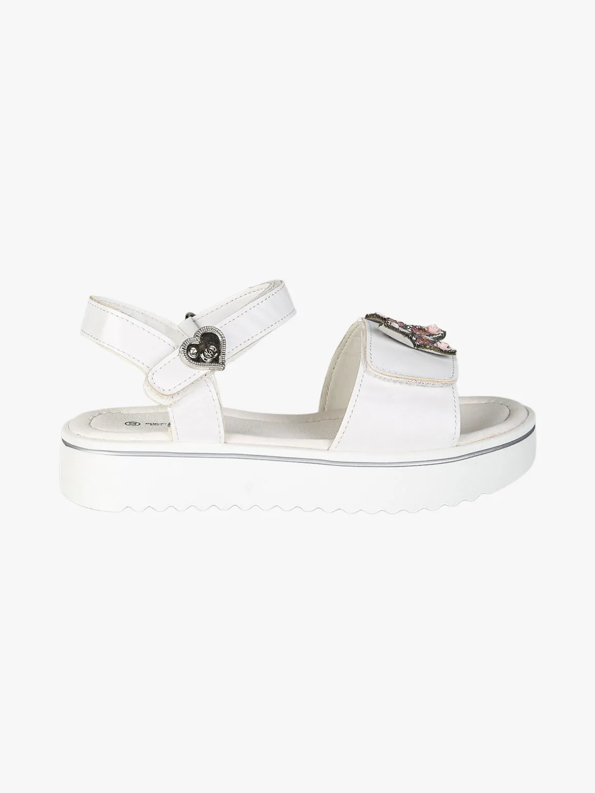 Energy Sandali da ragazza gioiello con platform e cintruini a strappo - bianco