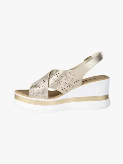 Energy Sandali donna con fasce intrecciate e zeppa - beige