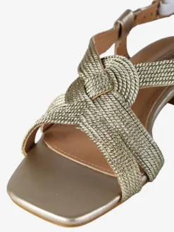 Energy Sandali donna con tacco largo e fascette in corda