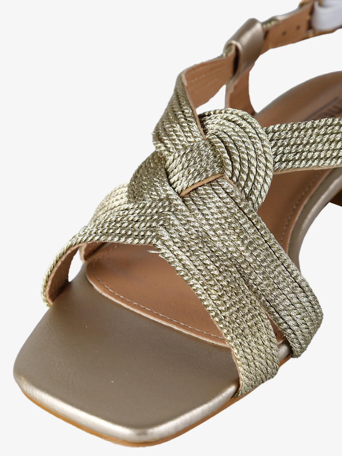 Energy Sandali donna con tacco largo e fascette in corda