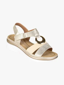Energy Sandali donna con zeppa e cinturino a strappo - beige