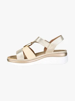 Energy Sandali donna con zeppa e cinturino a strappo - beige