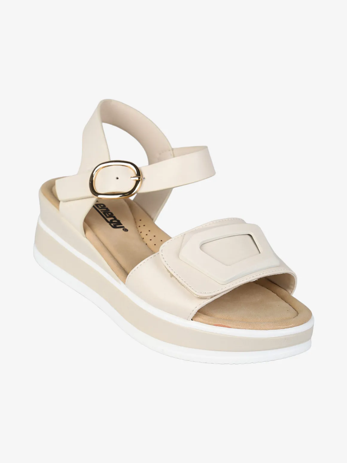 Energy Sandali donna con zeppa e cinturino a strappo