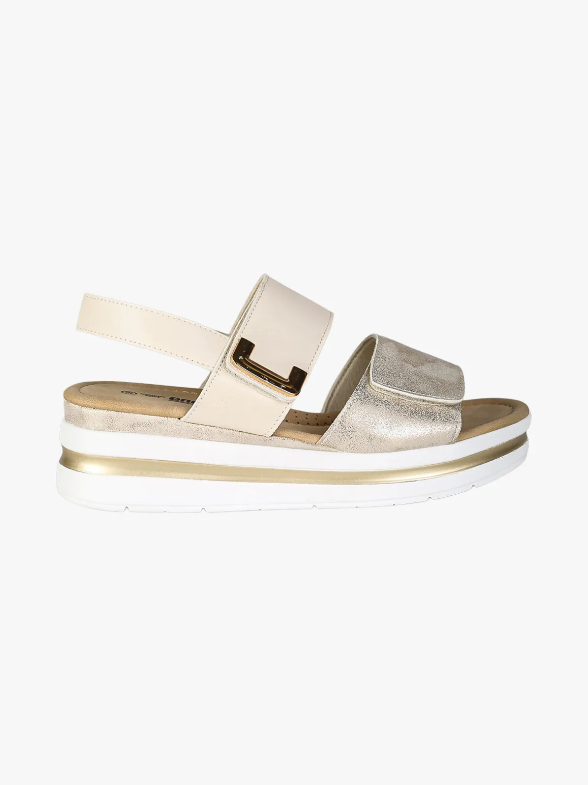 Energy Sandali donna con zeppa e cinturino a strappo - bianco