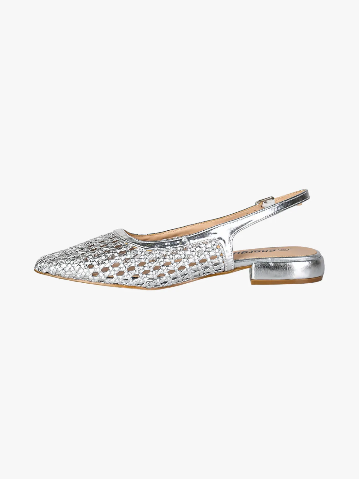Energy Slingback basse da donna con cinturino alla caviglia - argento