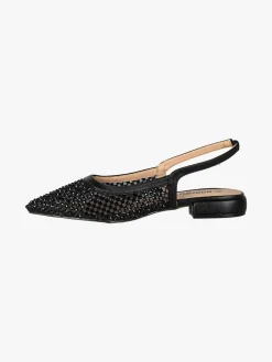 Energy Slingback donna con strass e cinturino elastico alla caviglia - nero