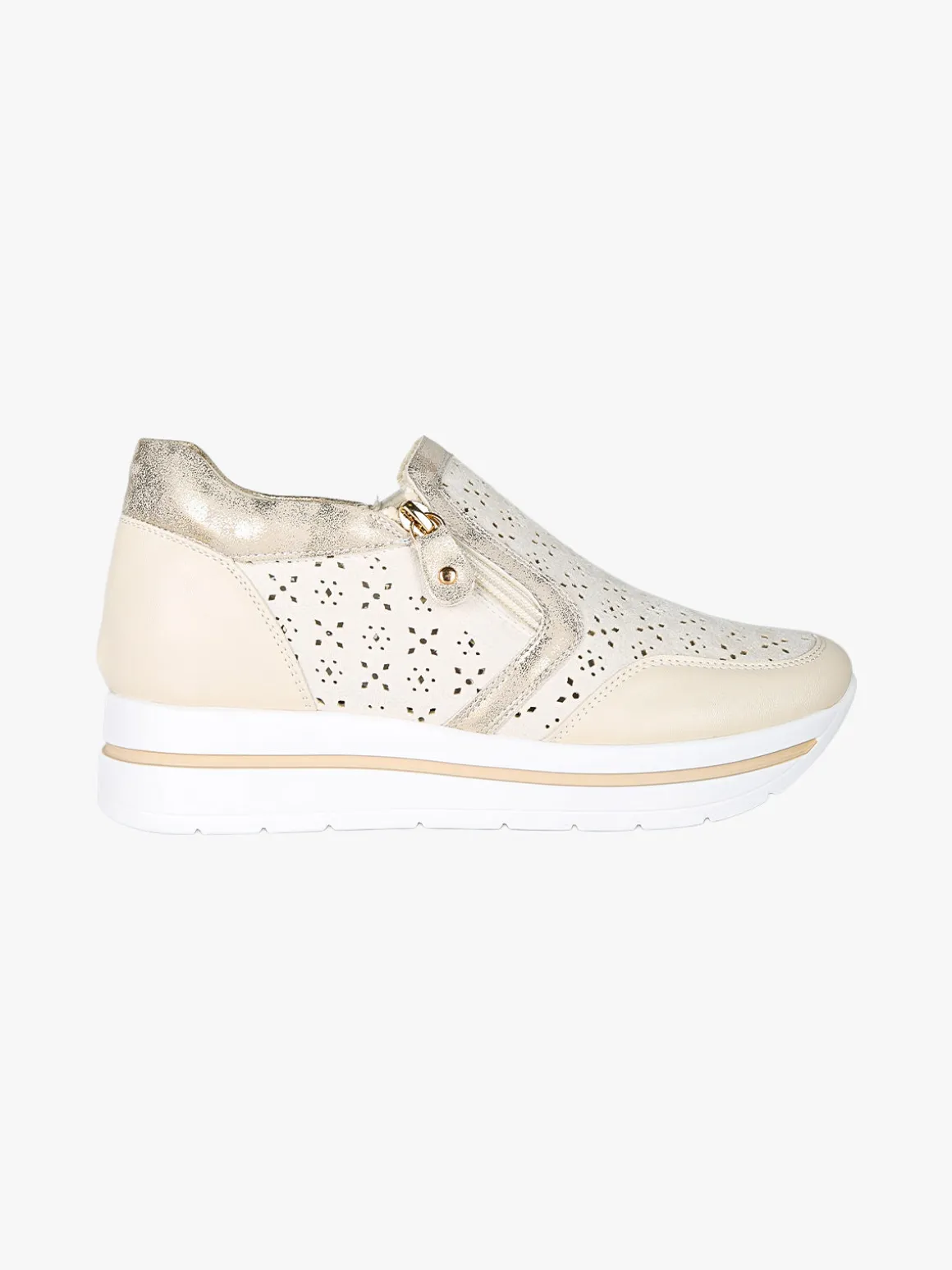 Energy Sneakers donna slip on con platform - panna