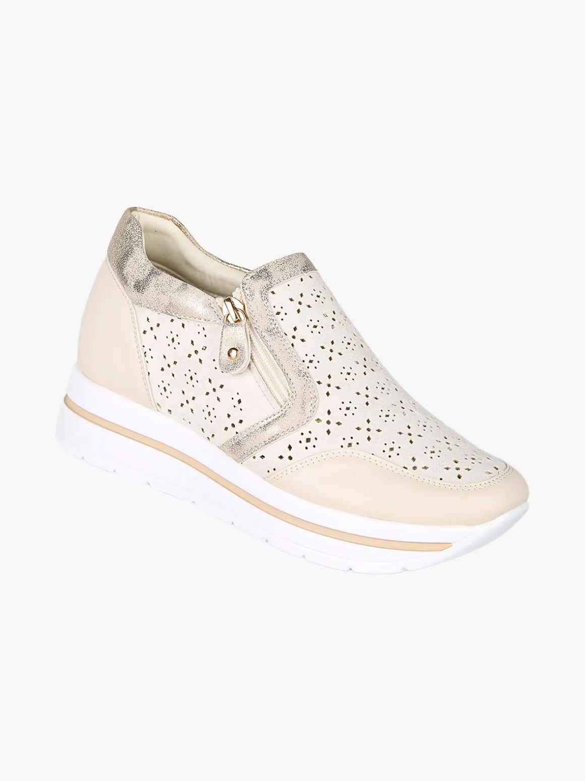 Energy Sneakers donna slip on con platform - panna