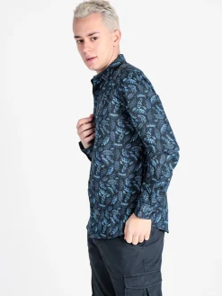 Enos Camicia da uomo fiorata in cotone