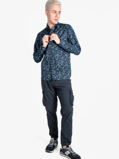Enos Camicia da uomo fiorata in cotone