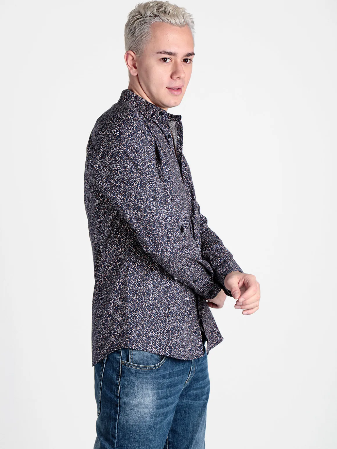 Enos Camicia da uomo slim fit con stampe