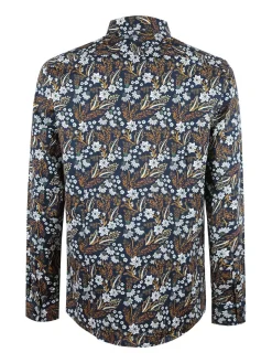 Enos Camicia uomo slim fit in cotone con stampe floreali