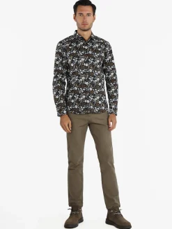 Enos Camicia uomo slim fit in cotone con stampe floreali