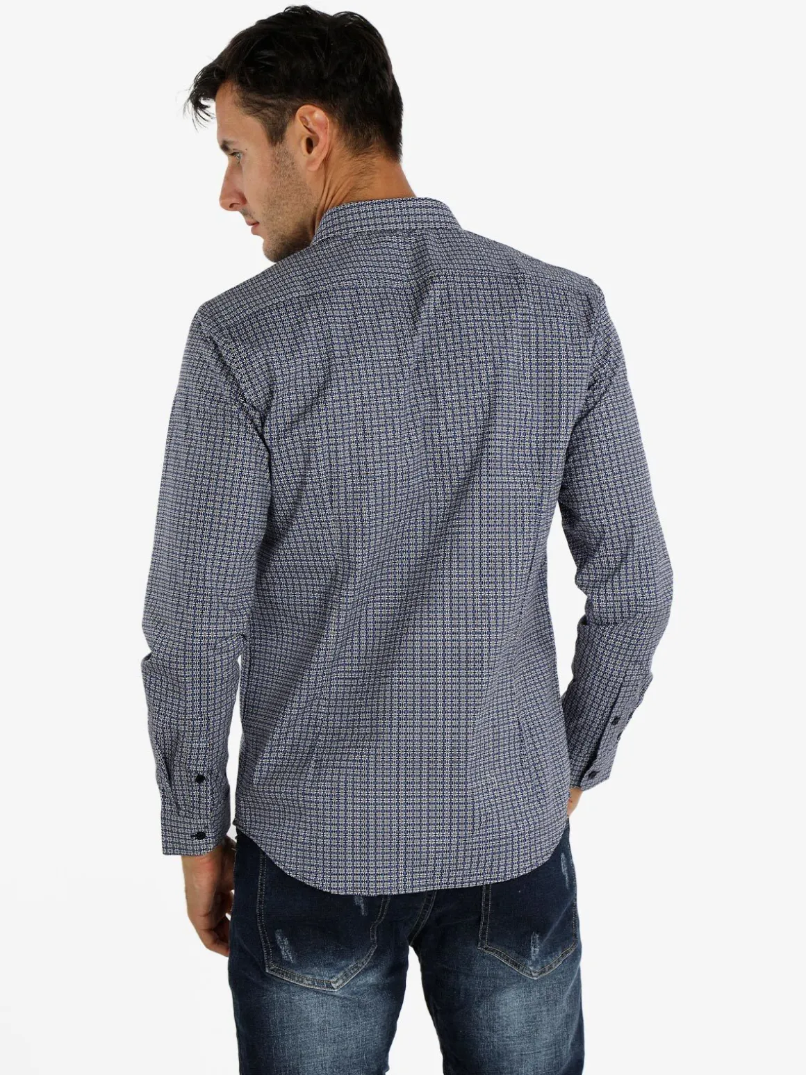 Enos Camicia uomo slim fit in cotone stampato