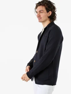 Enos Jeans Blazer da uomo in maglia con bottoni - blu scuro