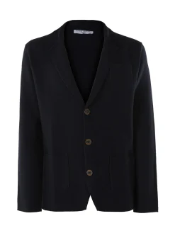 Enos Jeans Blazer da uomo in maglia con bottoni - blu scuro