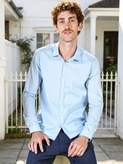 Enos Jeans Camicia da uomo slim fit a maniche lunghe