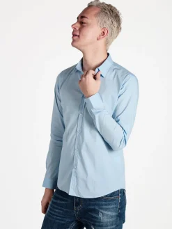 Enos Jeans Camicia da uomo slim fit a maniche lunghe