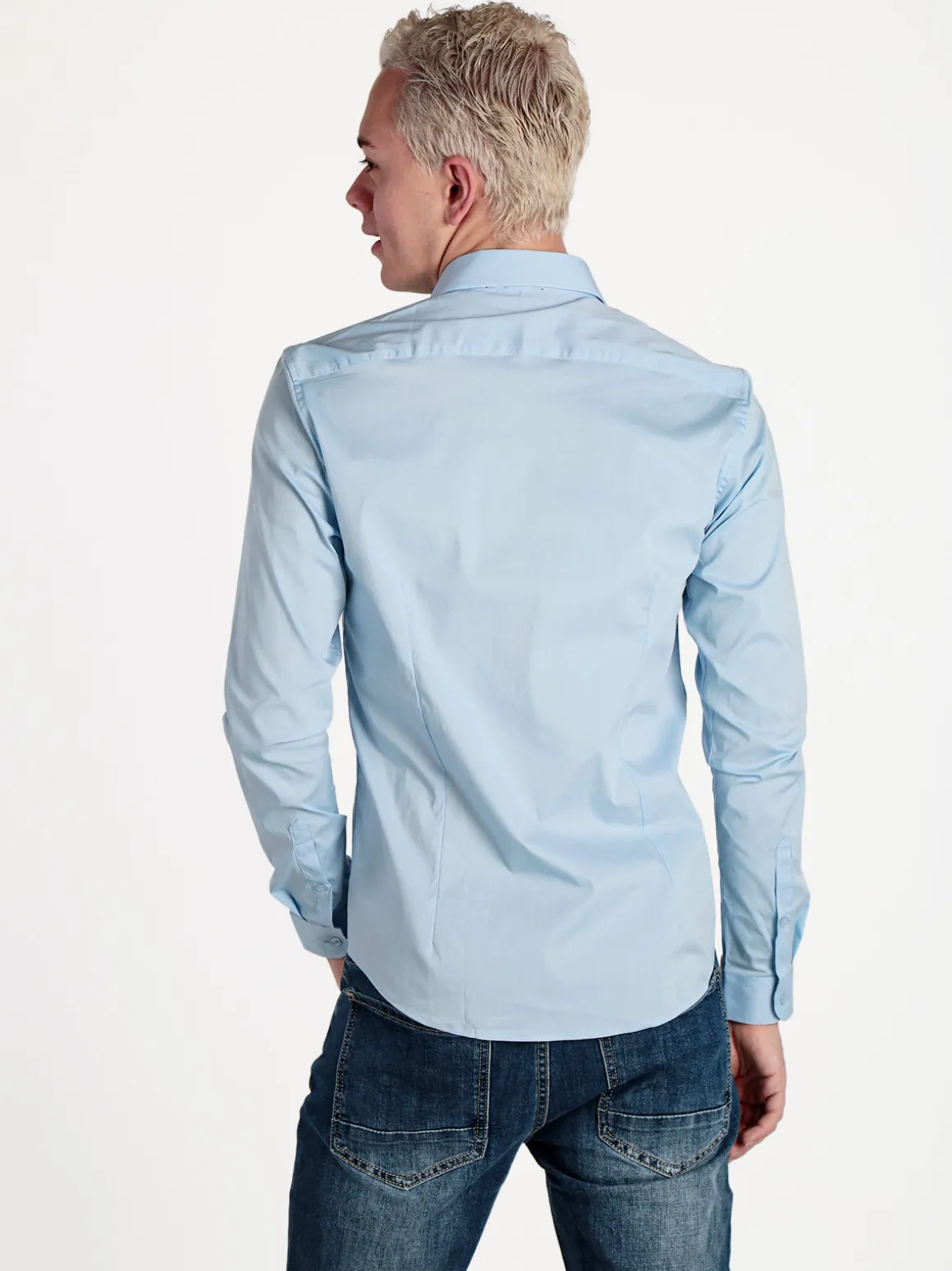 Enos Jeans Camicia da uomo slim fit a maniche lunghe