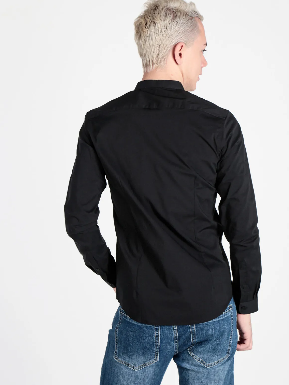 Enos Jeans Camicia uomo slim fit con colletto alla coreana