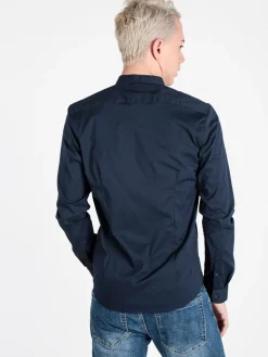 Enos Jeans Camicia uomo slim fit con colletto alla coreana