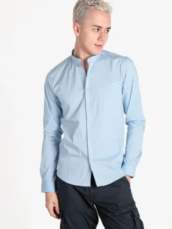 Enos Jeans Camicia uomo slim fit con colletto alla coreana