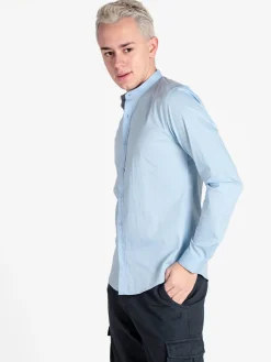 Enos Jeans Camicia uomo slim fit con colletto alla coreana