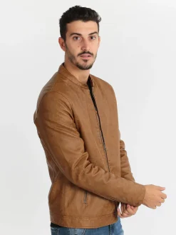 Enos Jeans Giacca ecopelle imbottita