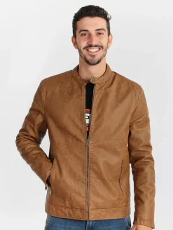 Enos Jeans Giacca ecopelle imbottita