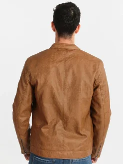 Enos Jeans Giacca ecopelle imbottita