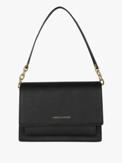 Enrico Coveri Borsa donna rigida in ecopelle con patta - nero