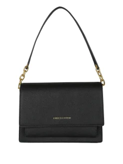 Enrico Coveri Borsa donna rigida in ecopelle con patta - nero