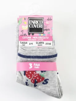 Enrico Coveri Calza corta da bambina. Confezione da 3 paia
