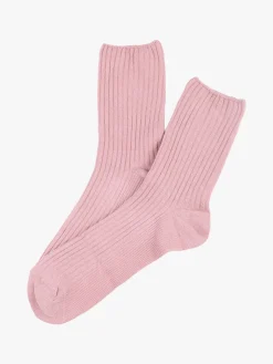 Enrico Coveri Calza corta da donna a costine - rosa