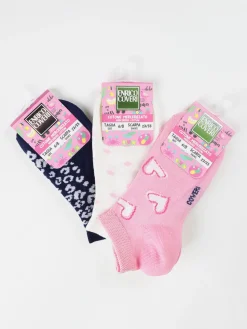 Enrico Coveri Calze corte da bambina. Confezione da 3 paia