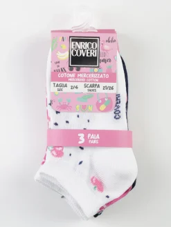 Enrico Coveri Calze corte da bambina in cotone Confezione da 3 paia