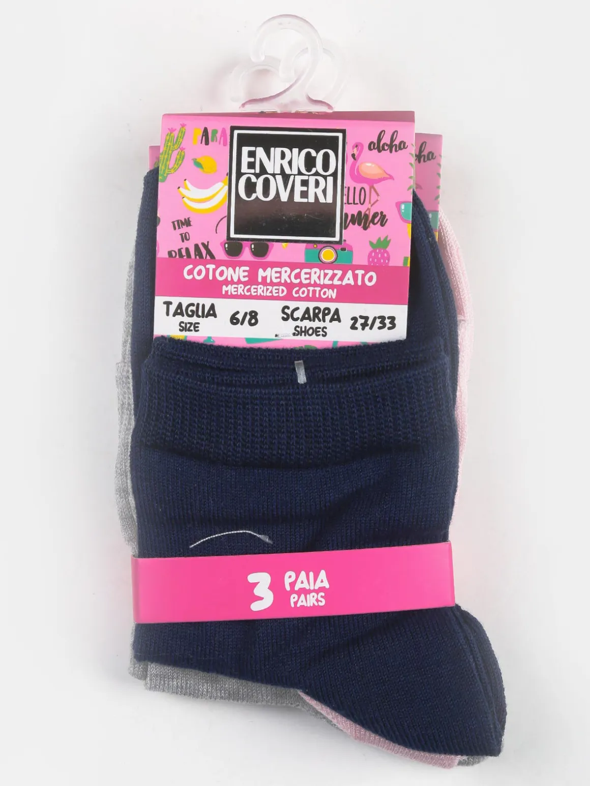 Enrico Coveri Calze corte da bambina confezione 3 paia