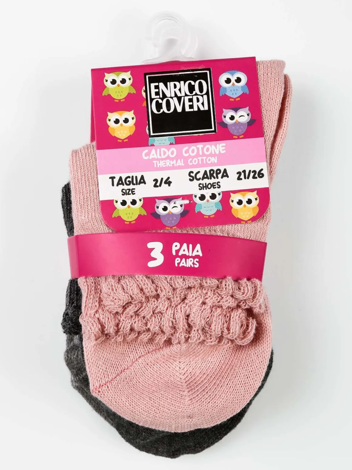 Enrico Coveri Calze corte da bambina in caldo cotone 3 paia