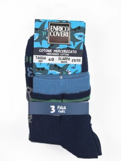 Enrico Coveri Calze corte da bambino confezione 3 paia