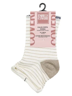 Enrico Coveri Calze corte da donna in cotone mercerizzato - rosa