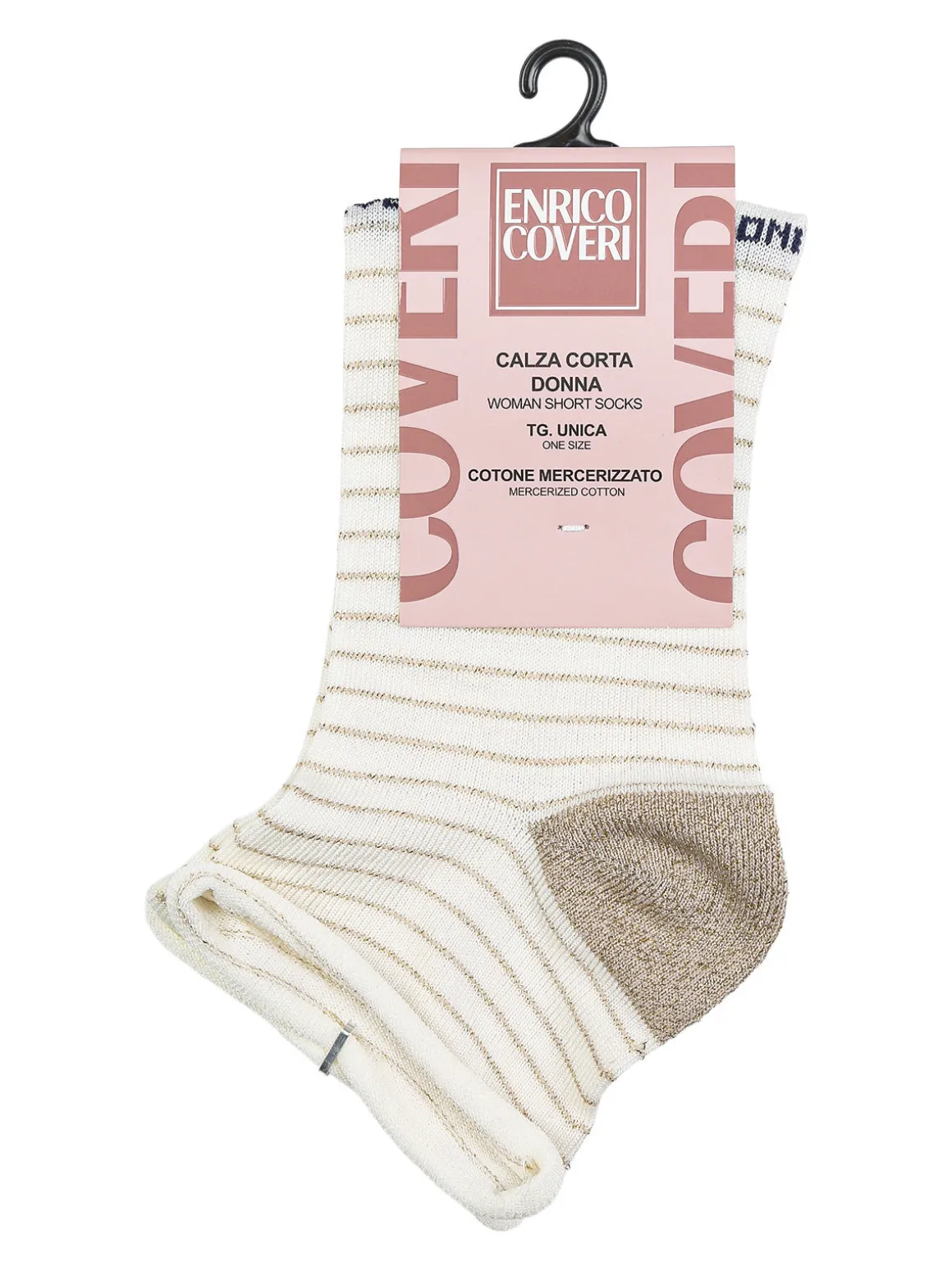 Enrico Coveri Calze corte da donna in cotone mercerizzato - rosa