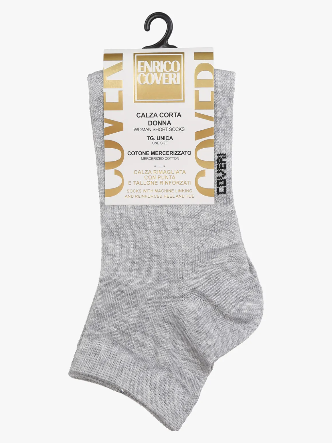 Enrico Coveri Calze corte da donna in cotone mercerizzato - grigio chiaro