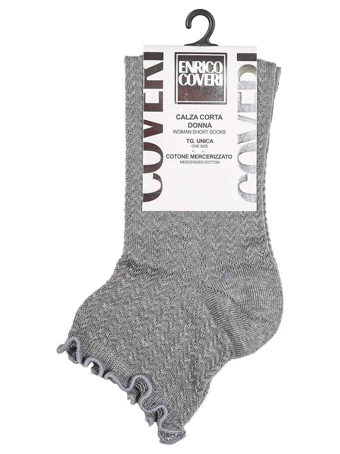 Enrico Coveri Calze corte da donna con bordo a volant - grigio