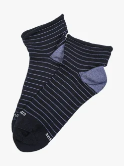 Enrico Coveri Calze corte da donna in cotone con bordo volant - blu scuro